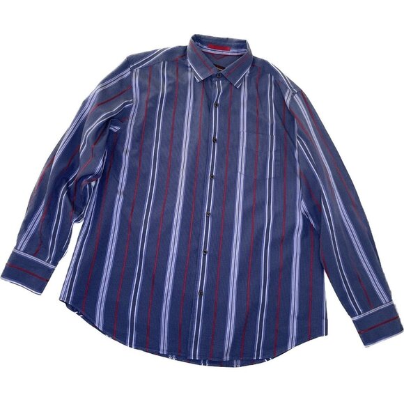 Tommy Bahama Striped Silk Button Down Shirt Size Medium Purple Red - Picture 1 of 7